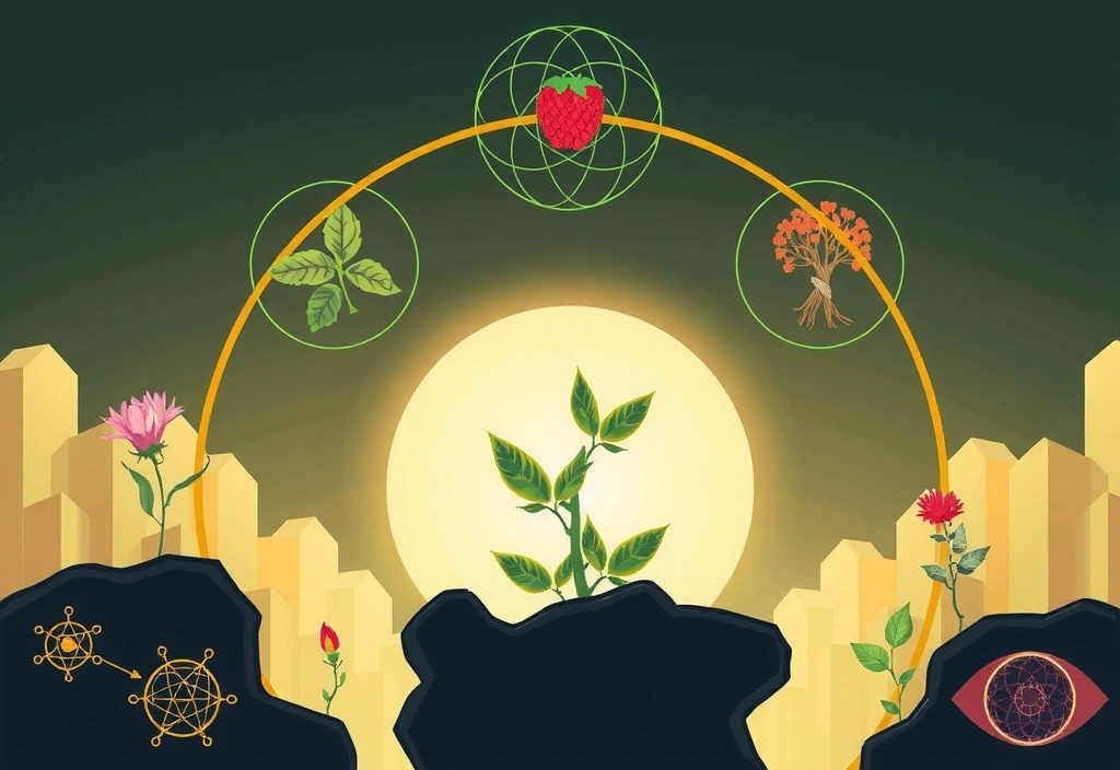 Visión de un futuro saludable con elementos naturales y ciencia